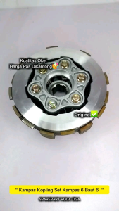 Kampas Kopling Set Kampas 6 Baut 6 Kampas Besar (GS 27F) Sparepart Roda3