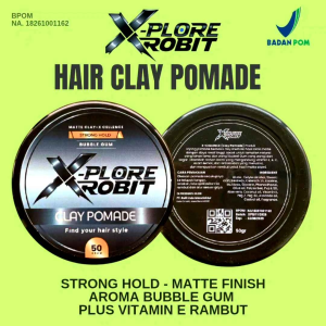 Pomade Clay Excellece X-Plore Robit 60 Gr BPOM Matte Clay Strong Hold