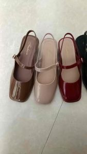 Sepatu Flatshoes Pantofel Jelly Wanita Glossy HAK 4CM