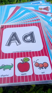 ✅NEW Laminated Alphabet flashcards with pictures- reading flashcards for kids