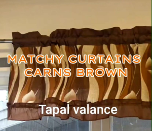 Brown Carns Set 2 Matchy Design Curtain Geena Fabric Double Panel Single