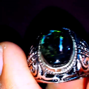 Cincin Batu Akik Black Opal Sempur Banten Natural Jarong