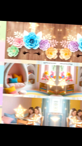 Unicorn Paper Flower Set Kids Room Deco/Birthday Party Backdrop/Wall Decoration