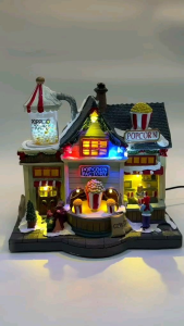 CHRISTMAS TIME AT POPCORN FACTORY CHRISTMAS VILLAGE DISPLAY