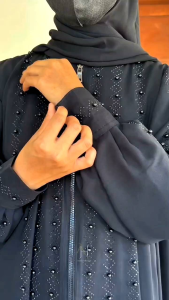 Abaya Gamis Hitam Zehra Syari Ziper Busui Saudi Dubai Turki Umroh