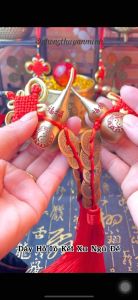 Dây Treo Hồ Lô Bát Quái Kết 5 Xu Ngũ Đế - Trấn Trạch Cầu Bình An Chiêu Tài Tụ Lộc - Đồng Vàng Cao Cấp