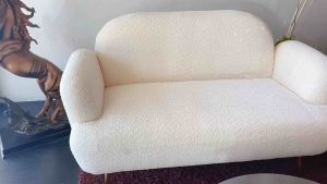 lamb velvet Sofa set 2+3 Seater Sofa cream colour / Water Repellent Fabric Sofa/ free coffee table