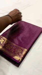 Soft Copper Weaving Sarees With All Over Beautiful Big Border And Rich Pallu