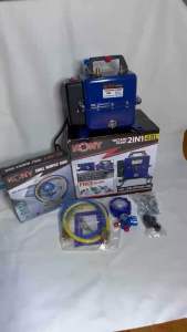 KONY แวคคั่มปั๊ม 2 ระบบ ดูดและอัดในเครื่องเดียว 48L +มาพร้อมกับเกจเดี่ยว เกจวัดน้ำยาแอร์ สายเติมน้ำยายาว36“นิ้ว