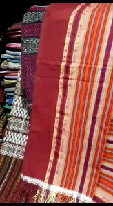 SETELAN SARUNG SELENDANG SONGKET BATAK MOTIF ULOS MANGIRING JUGIAH TENUN SIANTAR