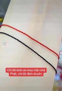 Vòng tay chỉ đỏ siêu bé nhà Phật vòng tay bình an may mắn định duyên