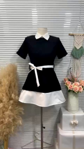 Đầm sơ mi cột eo (kèm ảnh shop chụp thật)