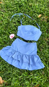 Sét áo croptop mix chân váy xòe (kèm ảnh shop chụp thật)