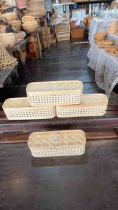 กล่อง สานจากหวายแท้ ชะลอม กล่องใส่ช้อนส้อม ใส่ตะเกียบ