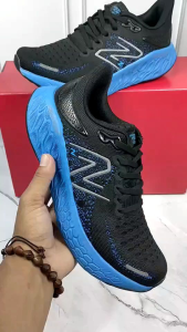 [Bisa COD] FOR MEN NB 1080v12 Black Blue SUPER PREMIUM MARATHON RUNNING SHOES + KAOS KAKI + Gelang