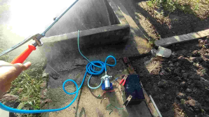 Máy bơm áp lực 12v 130w kèm ống hút lọc nước đủ phụ kiện