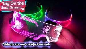 Kacamata Neon LED Pesta Disko Konser 7 Colours LED Light Party Luminous Glasses Acrylic RGB