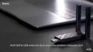 Hoco HI34 ตัวรับสัญญาณไวไฟ WiFi6 USB WiFi 5G/2.4G ความเร็ว 600Mbps Wireless USB Adapter