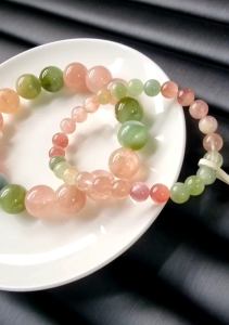 Eunegems Natural Macaron Tourmaline Bracelet Certificated High Quality