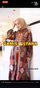 Gamis Silk Sultana Premium Grade A Motif Terbaru Elegan