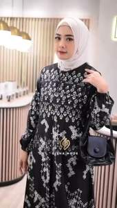 Gamis Silk Inara Premium Grade A Motif Terbaru Elegan