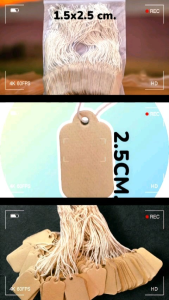 ป้ายราคาสินค้า กระดาษน้ำตาล ขนาด 1.5x2.5 ซม. 1 ซอง 100 ตัว พร้อมส่ง