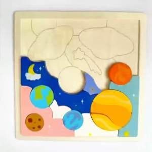 🧩 JIGSAW PUZZLE 🧩 MONTESSORI COSMIC PUZZLE Solar System Outer Space Wooden Puzzle kids children gifts shape sorting toy