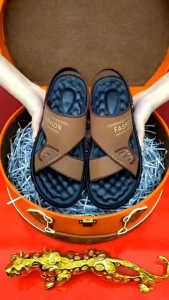 sandal selop pria kekinian anak dan dewasa terlaris kulit sintetis anti putus slip on size 33-43