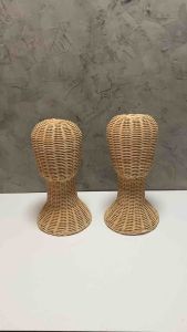 หัวหุ่นหวายใส่วิกผม หุ่นใส่วิกผมขนาดความสูงรวม 35 CM  หัวหวายใส่หมวกโชว์ ทำจากเส้นหวายสวยงาม พร้อมส่ง ส่งในไทย