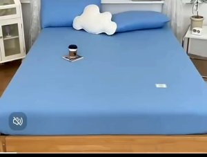 [Stock Clearance] Hello Bobo 100% Cotton Fitted Bedsheet Set Bean Red Grey Blue Green Super Single Queen King Plain Color Modern Bedding Set Cadar Sarung Bantal