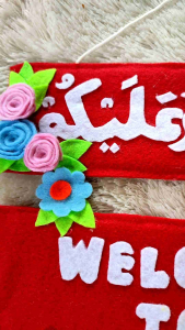 gantungan dinding hiasan pintu hiasan dinding assalamualaikum welcome to our class bahan flanel 100% handmade
