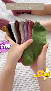 Tất Viền Nhún Bèo Màu Sắc Vintage Cổ Điển Cổ Cao Cho Bé Gái Phối Giày Búp Bê - Vớ Trẻ Em Phong Cách Tiểu Thư (1-12 Tuổi)