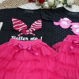 set tutu kaos hitam karakter