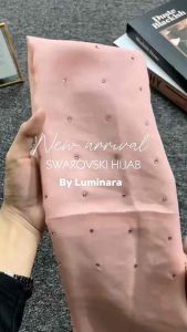 Segi Empat Paris Swarovski Tabur Polos || Hijab Paris Jadul Swarovski