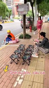 Ghế Câu Cá Rằn Ri Không Tựa Gấp Gọn Tiện Lợi
