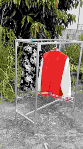 ราวตากผ้า เหล็กกัลวาไนซ์ แบบ คานคู่ ไม่เป็นสนิม ขนาดสูง130กว้าง150ซ.ม มี 3 ขนาด 150-120-100ซ.ม สินค้าพร้อมส่ง