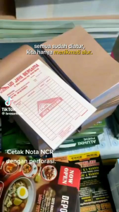 Cetak Nota NCR Surat Jalan Kwitansi Rangkap 1 ply 1 rim 1 warna free desain