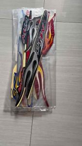 STIKER STRIPING LIS LES BODY YAMAHA MIO SPORTY API 2006 2007 MERAH