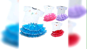 Setelan anak perempuan white 3 bunga cotton combat premium