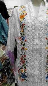 BAJU KEBAYA KARTINI BAHAN FULL BROKAT HALUS MIX BORDIR SLETING DEPAN WARNA HITAM DAN PUTIH LENGAN 7/8 SIZE L DAN 3L LD 100 115 KEBAYA BROKAT KEBAYA BORDIR KEBAYA CANTIK