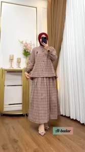 Setelan Rok Katun Zara Bordir Polo Viral