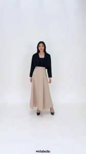 Welabelle Gabriella Maxi Pleated Flare Long Skirt / Rok Panjang Wanita High waist Formal Kantor (B98)