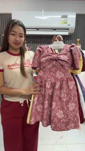 [ACTUAL PHOTO] 016 | CYC New Hanela Filipiniana Sleeves Embossed Jacquard 3D Ribbon V-Cut Skirt Coquette Dress for Kids