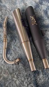 ท่อRAN w110i w125 ปลาย125 ไส้จิกเกลียวจุกออก45 w110i w125 คอ28-38 w110iปี2021ขึ้นไปคอ28-35 งานดำพาวเดอโค้ด งานดิบ งานเลส304 ของแท้100%