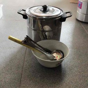 Terbaru Dandang Bakso Stainless Tebal 20.22.24.26 Free Mangkuk Centong Capit COD Murah