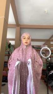 𝒴𝓃 | Mukena Dewasa Terbaru 2024 Rayon Motif Mimosa Free Tas | Dailywear Travel Friendly