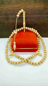 tasbih kayu kemuning gading model bulat S82