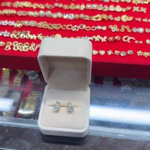 Stud Earrings with Russian Stone