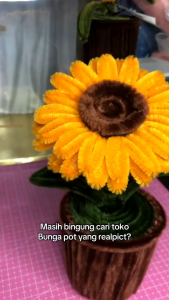 Bunga Pot | Kawat Bulu | Gift Soeuvenir Aesthetic