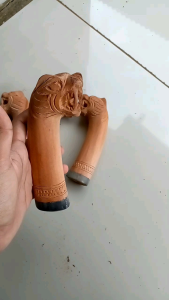 Gagang Golok Full Kayu Model Ukiran Macan Murah Meriah Tinggal Pakai